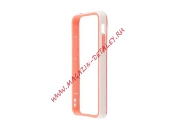 Чехол (бампер) G-Case для Apple iPhone 5C белый, розовый