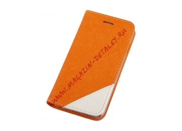 Чехол из эко – кожи OGDEN Sparkle для Apple iPhone 6, 6s раскладной, оранжевый