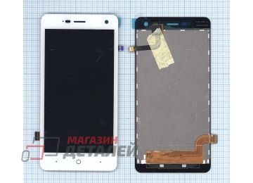 Дисплей (экран) в сборе с тачскрином для ZTE Blade L3 белый