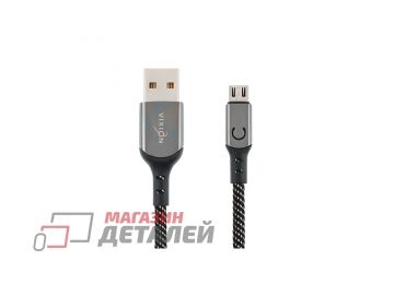 Кабель USB VIXION (K9 Ceramic) microUSB 1м (черно-белый)