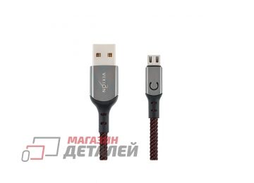 Кабель USB VIXION (K9 Ceramic) microUSB 1м (черно-красный)