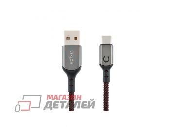 Кабель USB VIXION (K9 Ceramic) Type-C 1м (черно-красный)