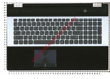 Клавиатура (топ-панель) для ноутбука Samsung RC730 NP-RC730-S01RU черная с серым топкейсом