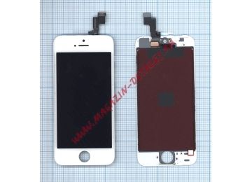 Дисплей (экран) в сборе с тачскрином для iPhone 5S/SE High quality белый