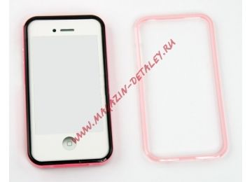 Защитная крышка LF для Apple iPhone 4, 4s черная, розовая, блистер