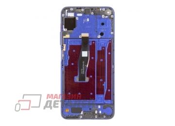 Дисплей (экран) в сборе с тачскрином для Huawei Honor 20, Nova 5T (YAL-L21) синий с рамкой (Premium LCD)