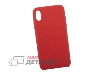 Защитная крышка для iPhone Xs Max Leather Сase кожаная (красная)