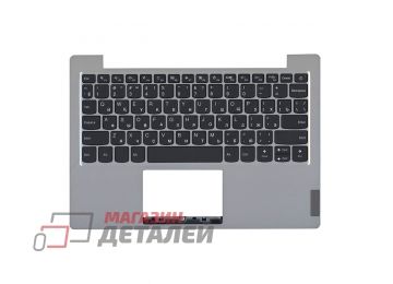 Клавиатура (топ-панель) для ноутбука Lenovo IdeaPad 1-11ADA05 черный с серебристым топкейсом