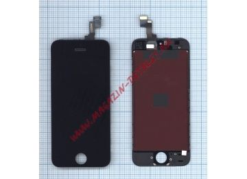 Дисплей (экран) в сборе с тачскрином для iPhone 5S/SE черный (Hancai)