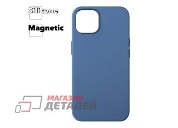 Силиконовый чехол для iPhone 13 "Silicone Case" с поддержкой MagSafe (темно-синий)