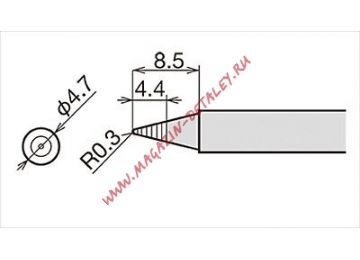 Сменное жало-нагреватель (картридж) RX-80HRTB-M d5.4х34.5мм для паяльника GOOT 24V