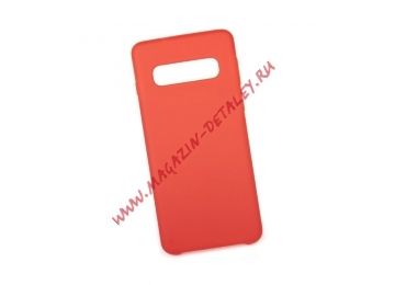 Силиконовый чехол для Samsung Galaxy S10 "Silicone Cover" (красный/коробка)