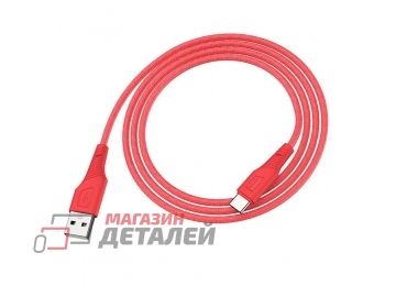 USB кабель HOCO X58 Airy Type-C 3А силикон 1м (красный)