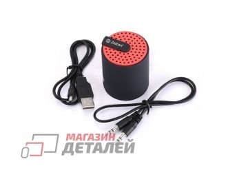 Bluetooth колонка Zetton Cylinder ZTLSBSCYLBR черная с красным