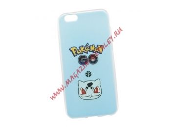 Силиконовый чехол Pokemon Go Сквиртл для Apple iPhone 6, 6S голубой