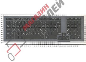 Клавиатура для ноутбука Asus G75V G75VW черная с подсветкой и рамкой