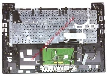 Клавиатура (топ-панель) для ноутбука Asus B400, B400VC черная с черным топкейсом