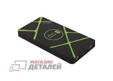 Универсальный внешний аккумулятор с функцией беспроводной зарядки Qi Wireless Power Bank 2 USB разъема, 6000 мАч, черный