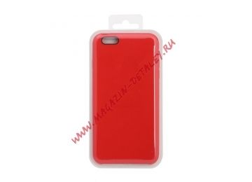 Силиконовый чехол для iPhone 6/6S Plus Silicone Case (красный, блистер)