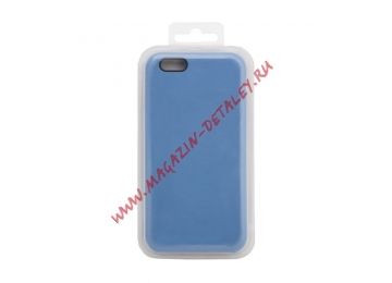 Силиконовый чехол для iPhone 6/6S Silicone Case (васильковый, блистер)