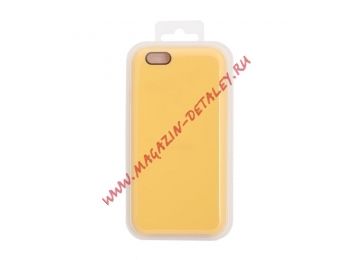 Силиконовый чехол для iPhone 6/6S Silicone Case (желтый, блистер)