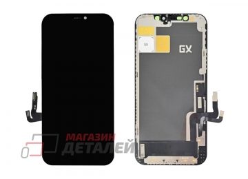 Дисплей (экран) в сборе с тачскрином для iPhone 12, 12 Pro черный (с возможностью переноса IC) In-Сell (GX)