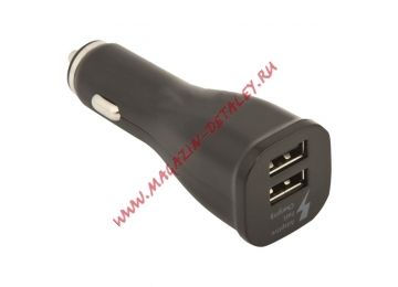 Автомобильная зарядка для Samsung Car Adapter Fast Charge 2 USB выхода + кабель USB Type C черное