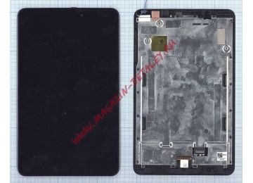 Дисплей (экран) в сборе с тачскрином для Acer Iconia Tab A1-840 черный с рамкой