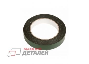 Скотч двусторонний черный вспененный с зеленой защитной лентой толщина 1мм ширина 12мм 5м