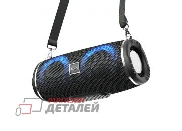 Bluetooth колонка HOCO HC12 Sports BT5.0, 2x5W, AUX, FM, microSD, MicroUSB, USB, RGB, с регулятором громкости (черная)