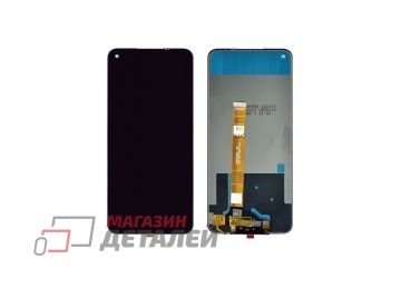 Дисплей (экран) в сборе с тачскрином для Realme 7 черный (Premium LCD)