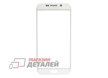 Стекло + OCA плёнка для переклейки Samsung G925 Galaxy S6 Edge (белое)