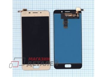 Дисплей (экран) в сборе с тачскрином для Asus ZenFone 3S Max ZC521TL золотистый