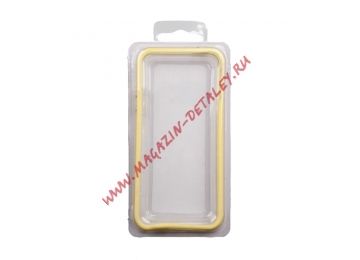 Чехол (бампер) для Apple iPhone 5, 5s, SE прозрачный с жёлтой вставкой