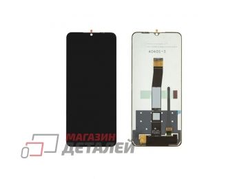 Дисплей (экран) в сборе с тачскрином для Xiaomi Redmi 10C, Poco C40 черный (Premium LCD)