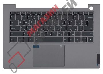 Клавиатура (топ-панель) для ноутбука Lenovo ThinkBook 14 G2 ARE ITL черная с серебристым топкейсом, с подсветкой