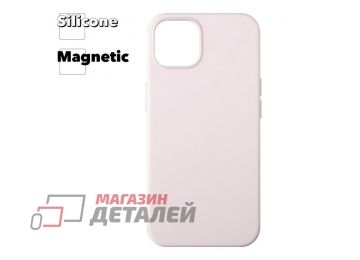 Силиконовый чехол для iPhone 13 "Silicone Case" с поддержкой MagSafe (светло-розовый)