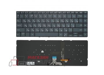 Клавиатура для ноутбука Asus UX435 черная без рамки, с подcвесткой (с креплениями)