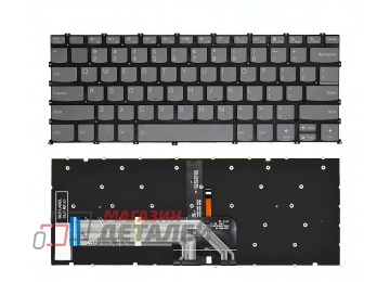 Клавиатура для ноутбука Lenovo Xiaoxin Air 14, 14-IIL,14-ARE, 14-ITL 2021г черная без рамки с подсветкой