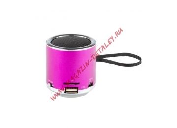 Колонка портативная Z12 розовая 3,5 + USB + microSD + FM радио, коробка