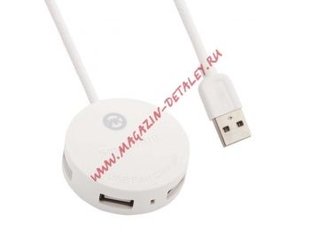 USB Хаб WK Carbin WDC-033 на 4 порта провод 120 см белый