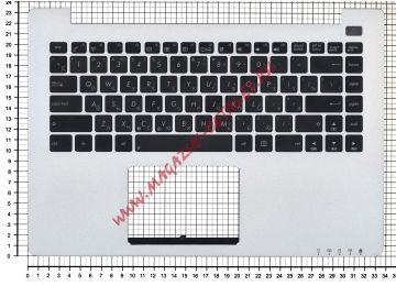 Клавиатура (топ-панель) для ноутбука ASUS VivoBook S400CA S451 S401 черная с серебристым топкейсом