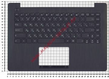 Клавиатура (топ-панель) для ноутбука Asus F453 X453 черная с черным топкейсом без тачпада