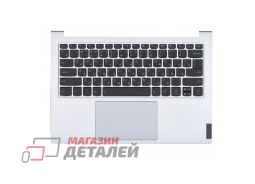 Клавиатура (топ-панель) для ноутбука Lenovo Yoga Slim 7 Pro-14ACH5 черная с серебристым топкейсом и подсветкой