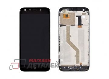 Дисплей (экран) в сборе с тачскрином для ZTE Blade A6, Blade A6 Lite черный с рамкой