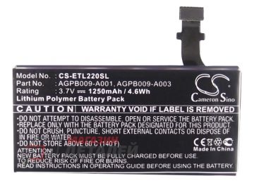 Аккумулятор CameronSino CS-ETL220SL для Sony Xperia P LT22i 3.8V 4.63Wh (1250mAh)