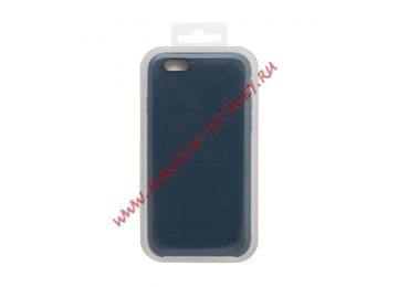 Силиконовый чехол для iPhone 6/6S Silicone Case (темно-синий, блистер)