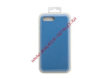 Силиконовый чехол для iPhone 8 Plus/7 Plus Silicone Case (васильковый, блистер)