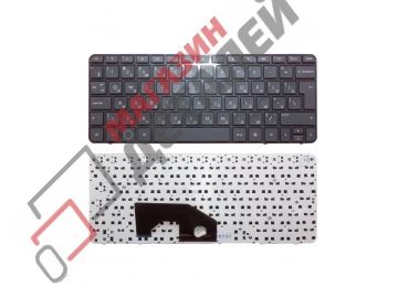 Клавиатура для ноутбука HP Mini 210-1000 черная с черной рамкой, большой Enter