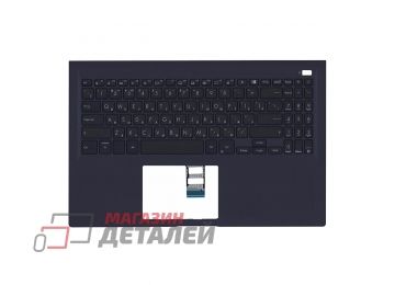 Клавиатура (топ-панель) для ноутбука Asus ExpertBook B1500 черная с черным топкейсом